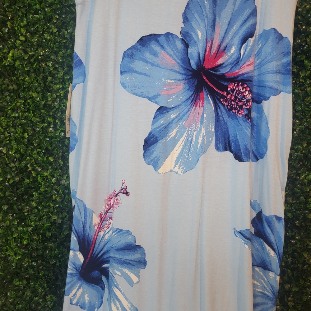 No Boundaries Blue and Pink Floral Maxi Skirt Size Large (12/14) - Picture 2 of 3